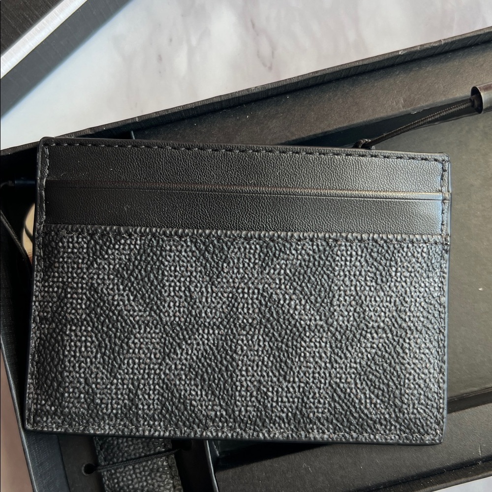 Michael Kors Men's Set Card Case Slim Wallet Key Ring - Picture 7 of 10